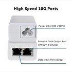 10gbps Poe Injector 30w  Ieee 802 3af at Compliant Poe  Injector Adapter