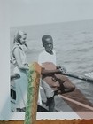 African American School  Colored Boy On Vacation   Great Ocean Background 