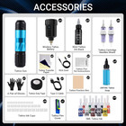 Wireless Tattoo Kit Complete Pro Tattoo Kit With 1500mah Lcd Tattoo Battery