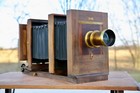 Vintage Antique Agfa Ansco Studio Portrait Field Camera 8x10 Wood Brass Lens Old