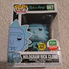 Funko Pop Vinyl  Rick   Morty - Hologram Rick Clone  667 Gitd W  Protector
