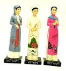Set Of 3 Authentic Gom Viet Fine Art Vietnamese Lady Women Figurines