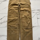 Vintage Made In Usa Carhartt Canvas Duck Bib Overalls Double Knee Size 34x34