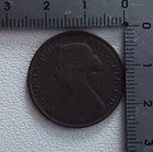 1864 Circulated Brown Nova Scotia Canada One Cent Large Cent Queen Victoria
