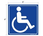  set Of 4  Handicap   Disabled Wheelchair Accessible Sign Sticker 6  X 6  - D   