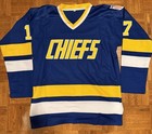 Slapshot Steve Hanson Chiefs Jersey   17  Size- L  New W o Tags 