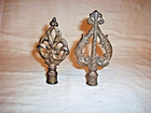 Antique Vintage Ornate Cast Iron Lamp Finials Two