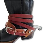Bull Riding Spurs Straps Set - Leather Adjustable