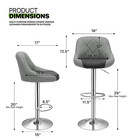 Set Of 4 Adjustable Swivel Bar Stool Black grey Kitchen Counter Height Pub Chair