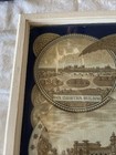 Antique 1876 Exhibition Fairmont Park Philadelphia Fabric Under Glass