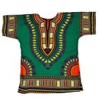 African Shirt Costume Top Sz M Unisex Colorful Dashiki Print Hippie Green Tribal