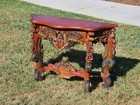 Vintage Chinese Carved Console Table Spanish Baroque Polychrome Entryway 36 