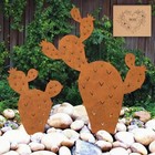 2pcs Metal Cactus Outdoor Decor desert Steel Yard Art  Metal Floral Retro