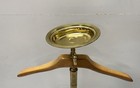 Vintage Brass Wood Valet Stand Suit Rack Accessory Tray Mid Century Pick Up Only