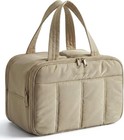 Bagsmart Puffy Travel Toiletry Bag Large Makeup Organizer Gray Brown