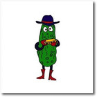 Funny Pickle Playing 10x10 Iron On Heat Transfer For White Material