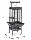  Wrought Iron Select Bird Cage - Durable Steel Cage With Rolling Stand And 