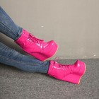 Womens Ankle Boots Pumps Lace Up British Patent Leather Shoes Wedge High Heels 