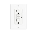 10pk Gfci 15ampgfi Safety Outlet Receptacle W  Wall Plate Led Indicator Tr Wr