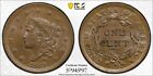 1839 Coronet Head 1c Large Cent Pcgs Ms 63 Bn Head Of 1838 Cac Approved