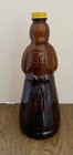 Vintage Mrs  Butterworth s Syrup Amber Glass Bottle 24 Oz W  Metal Cap   Label