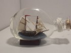 Vintage Handcrafted Ship In A Bottle Folk Art Maritime Diorama Sailing Vessel5