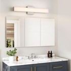 Brushed Nickel Led Vanity Light For Bathroom  23 6-inch Modern Fixture Over M   