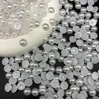 1800pcs Flat Back Half Pearls  4mm White Half Round Flatback Pearls Gems Beads F