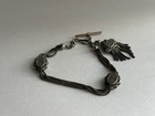 Rare Antique French Enameled Sterling Silver Pocket Watch Chain C1890