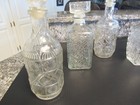Lot Of 5 Vintage Cut Crystal Set Of 5 Wine Or Whiskey Decanters 