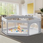 Hexagonal Baby Playpen Safety Play Yard Indoor Outdoor Mesh Toddler Fence New