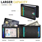 Slim 8 Card Holder Slots Carbon Leather Money Clip Rfid Blk Men s Wallet Bifold