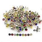 100 Sets 6mm Rhinestones Crystal Rivets Studs Clothing Bags Leather Craft Decor