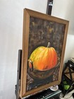 Realistic Still Life Painting Of A Pumpkin In A Vessel - Original Art By Itala