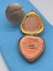 Vintage 1930 Lamode Enamel Guilloche Powder Compact Blue Heart Flowers Deco Read