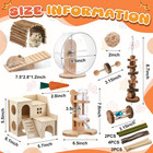 18 Pcs Hamster Cage Accessories  Silent Hamster Wheel  15 Chew Toys Set  Maze Wo