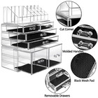 Makeup Organizer 3 Pieces Acrylic Cosmetic Storage Jewelry Display Box  Clear