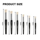 Wooden Stencil Brushes Natural Bristle Dome Art Painting Black 