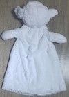 Crown   Ivy White Sheep Baby Lovey Security Blanket Plush Satin Trim