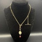 Vintage 12k Gold Filled Pocket Watch Fancy Link Chain Fob  Dog Clip  T-bar