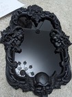 Black Demon Mirror Large Wall Mirror Carved On Wood black Scrying Mirror 18 