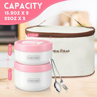 4 Pcs Insulated Lunch Container  Portable Bento Box  Stainless Steel