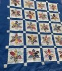 Vintage Hand Stitched Grandmas Flower Garden Quilt 72 X 60 Block Patchwork