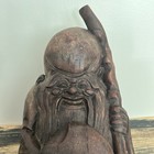 Hand Carved Asian Solid Wood Sculpture 