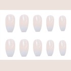 Full Cover Gradient White Coffin False Nails Wearable Nail Tips Fake Nails