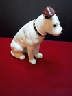 Rca Dog Cast Iron  nipper  Coin Bank Vintage Hand Painted   rare Glass Eye Version