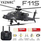 Yxznrc F11-s Rc Helicopter 1 32 Ah-64d Apache 2 4g 9ch 6-axis Gyro 3d Gps Rtf