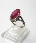 Perfect Vintage Ussr Silver 875 Awesome Ruby Super Ring