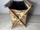 Vintage Henry Seligman New York Folding Knitting sewing Basket Cottage Floral