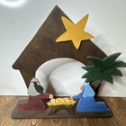Vintage Handmade Hand Painted Wooden Wood Primitive Folk Art Nativity Chistmas
